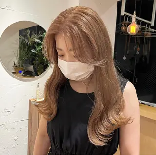 セミロング オリーブ/縮毛♡ Natsuno🩰のヘアスタイル