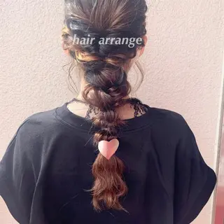 ロング カラー ヘアアレンジ 代表🎀 ふわモテ愛 され髪🩷yumiのヘアスタイル