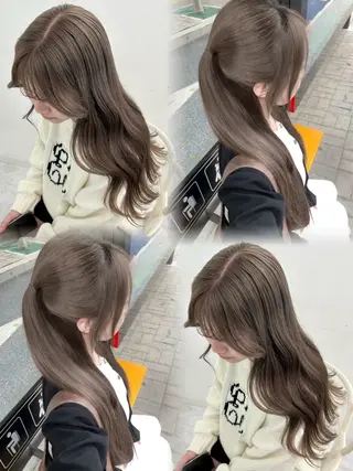 カラー 透ける透明感カラー 🤍anju🎀のヘアスタイル