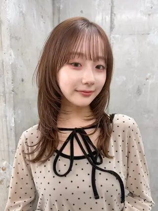 ミディアム カラー 🪐レイヤー/美髪 カラー/加野彩果🪐のヘアスタイル