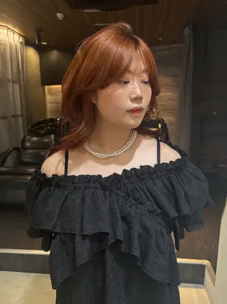 ミディアム レイヤーカット/韓国 /艶髪/ダブルカラーのヘアスタイル