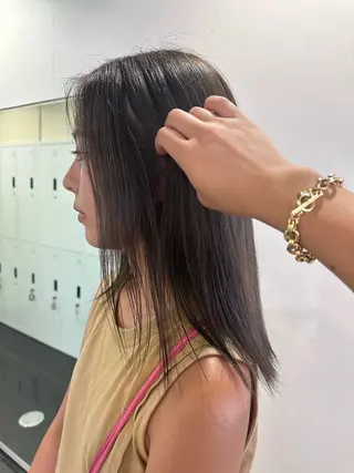 セミロング カラー ブリーチカラー/ベー ジュ/Hono🦖のヘアスタイル