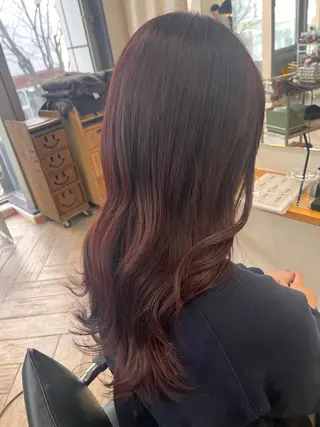 セミロング カラー パーマ/縮毛矯正 /韓国風/佐藤里咲のヘアスタイル