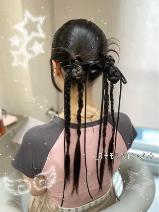 ロング ヘアアレンジ 新宿/韓国ヘア 中明度カラー/かやのヘアスタイル