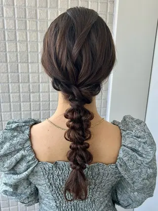 セミロング ヘアアレンジ 艶カラー/縮毛矯正/ ケア/アレンジ/桜悠のヘアスタイル