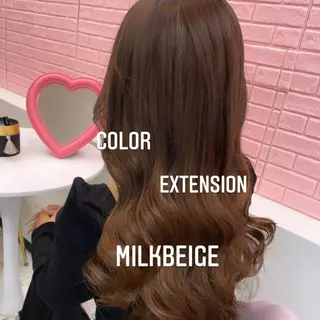 ロング カラー エクステ🩵ブリーチ 韓国ヘア🩵KAEのヘアスタイル