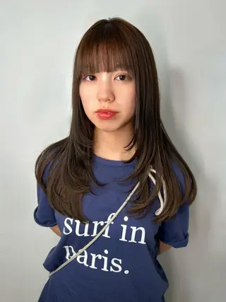 セミロング カラー land所属・透明感カラー/レイヤ ー🌙Honokaのヘアスタイル