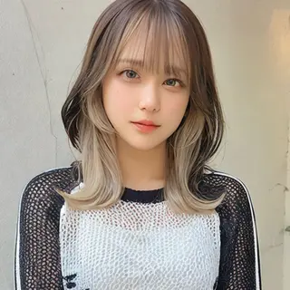 ミディアム カラー インナーカラー/レイ ヤーカット♡/マキシのヘアスタイル