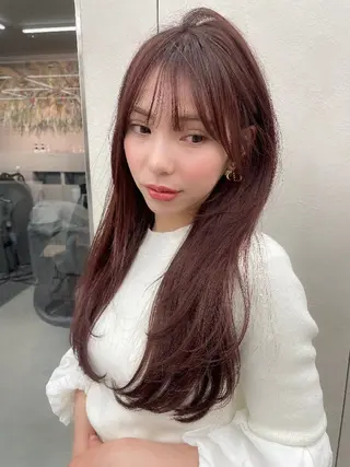 セミロング カラー ブリなしWカラー✨️ 髪質改善【タケル】のヘアスタイル