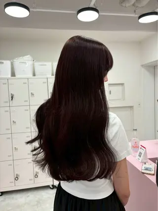 ロング カラー ヘアアレンジ 韓国ヘア/赤み消し /大人透明感🫧のヘアスタイル