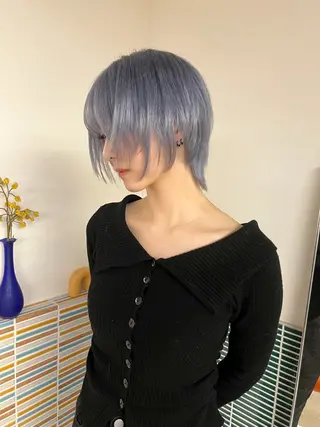 ショート カラー ヘアアレンジ ハイトーンカラー /梅田/みほのヘアスタイル