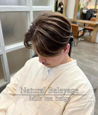 ミディアム カラー パーマ ヘアアレンジ メンズ 二ヶ月綺麗が続く デザイン/星野六三四のヘアスタイル