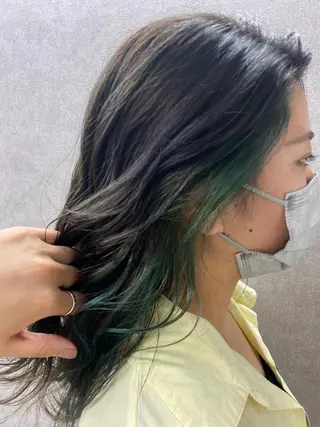 セミロング カラー N/デザインカラー 🌿ナギのヘアスタイル