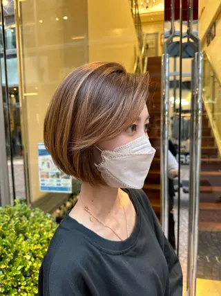 ショート レイヤー/グレージュ メンズパーマのヘアスタイル