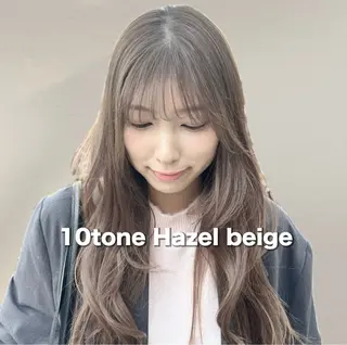 ロング カラー ヘーゼルベージュ/ 赤み消し/はるのヘアスタイル