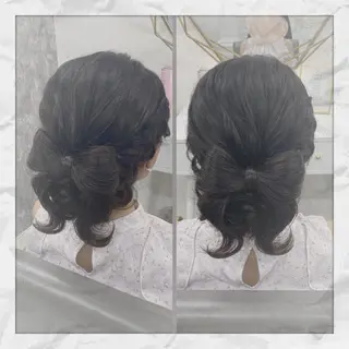 セミロング ヘアアレンジ ヘアセット/着付け 𓇼 松本 夏美𓇼のヘアスタイル