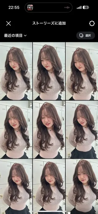 ロング 韓国ヘア/ブリーチ無 しWカラー/オリーブのヘアスタイル