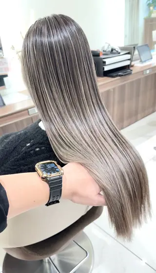 ロング カラー 山崎俊輔/髪質改善 /バレイヤージュのヘアスタイル