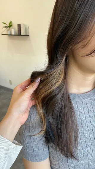 セミロング カラー ヘアアレンジ hair terrace M所属・郡山/透明感カラー /馬場アンドレアのヘアスタイル