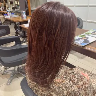 セミロング カラー 髪質改善カラー&TR 縮毛矯正/弱酸性矯正のヘアスタイル