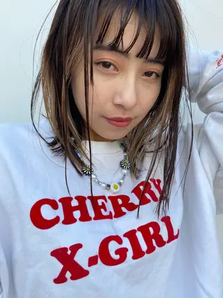 ミディアム パーマ ✨透明感カラー✨ 🦖佐々木未来🦕のヘアスタイル