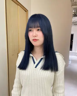 ロング カラー 菱田 愛果のヘアスタイル