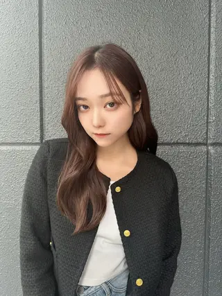 ロング 裕千/くびれヘア/ 韓国風ヘア/顔まわりのヘアスタイル