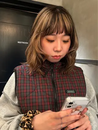 セミロング カラー デザイン/アレンジ ❤︎イシイレイのヘアスタイル