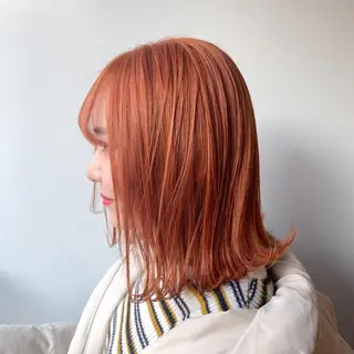 ミディアム カラー くすみミルクティー／ ブラウン🪡TOWAのヘアスタイル