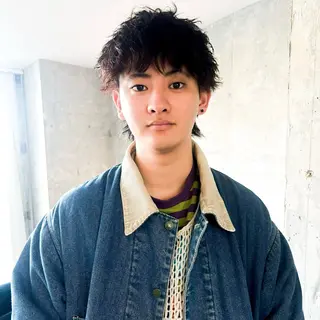 ミディアム パーマ メンズ myu 🐈⬛のヘアスタイル