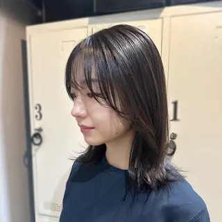 ミディアム カラー ヘアアレンジ 縮毛矯正+モテカラー 🎀✨MIHOのヘアスタイル