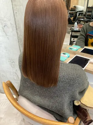 ミディアム ✨色持ちの良い艶 カラー✨蟹江真世のヘアスタイル