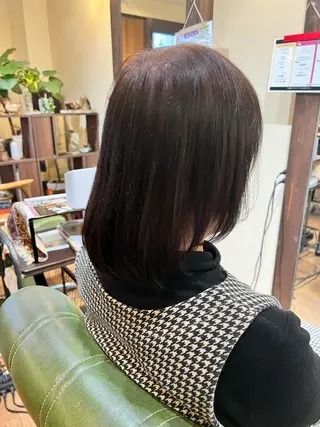 ミディアム カラー Luster Friends所属・まゆ | 艶カラー | ストレートのヘアスタイル
