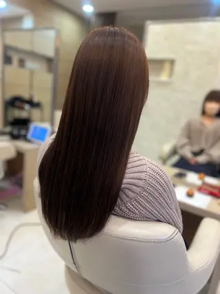 ロング 艶グレージュカラー 美髪特化美容師のヘアスタイル