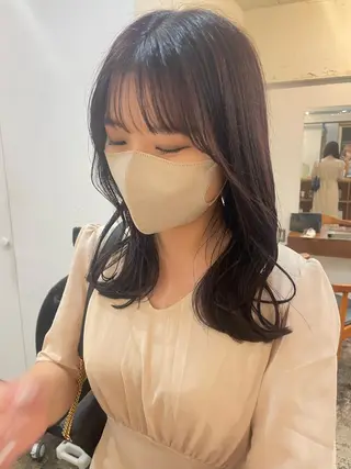 セミロング カラー 【arc】Ruri コテ巻き風パーマのヘアスタイル