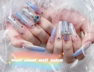 ネイル リボン、ガーリー パーツ放題専門店のネイルデザイン