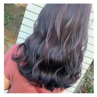 セミロング カラー 艶カラー ⭐️田中真緒のヘアスタイル