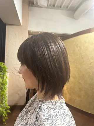 ミディアム カラー スローエイジング/ ダメージレス鈴木慎一のヘアスタイル