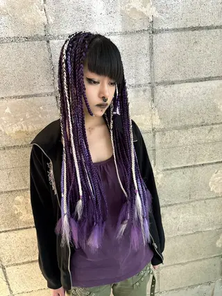 ロング カラー haco+所属・🌈派手髪エクステ ブレイズ🌈ひろとのヘアスタイル