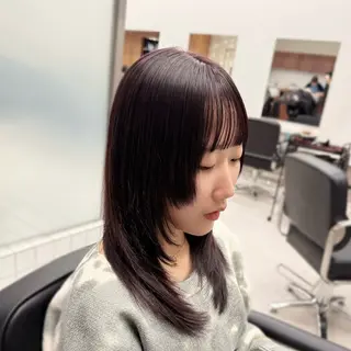 セミロング パーマ 縮毛矯正+モテカラー 🎀✨MIHOのヘアスタイル