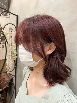 ミディアム カラー 【ピンク/韓国ヘア/ ヘアセット】亜海のヘアスタイル