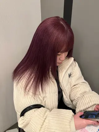 セミロング カラー ブリーチ/アレンジ 天満/chihiroのヘアスタイル