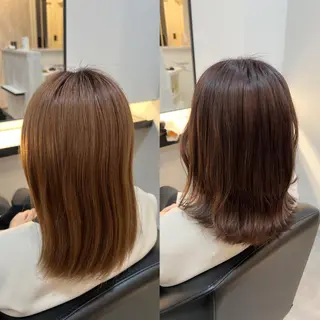 ミディアム カラー 工藤 梨花のヘアスタイル