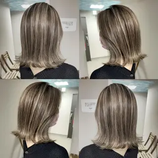 ミディアム 松井那津子 /ハイライトブリーチのヘアスタイル