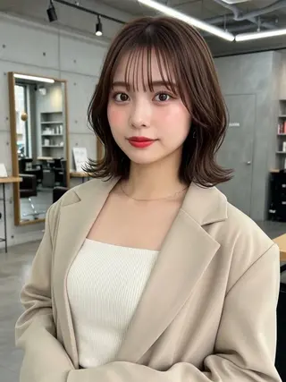 ミディアム 似合わせボブ✖️ 韓国レイヤー✨小関のヘアスタイル