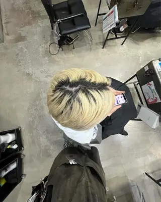 ショート カラー メンズ 無料カット/ハイ トーンカラー/きらのヘアスタイル