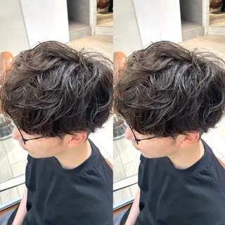 パーマ メンズ ブリーチデザインカラ ー/メンズ◎mariのヘアスタイル