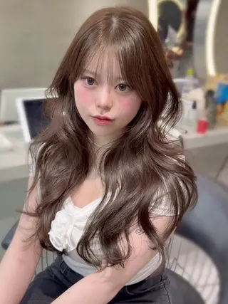 セミロング カラー Lond mare レイヤーカット/韓国のヘアスタイル