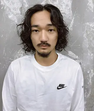 ミディアム メンズ 《ボブ・パーマ》 くりーわ🌰ゆいなのヘアスタイル