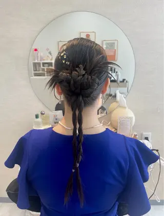 ロング お呼ばれヘア/セット /ヘアアレンジ/れいのヘアスタイル